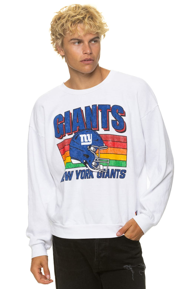 NEW YORK GIANTS HELMET RELAXED CREW SWEATSHIRT - WHITE