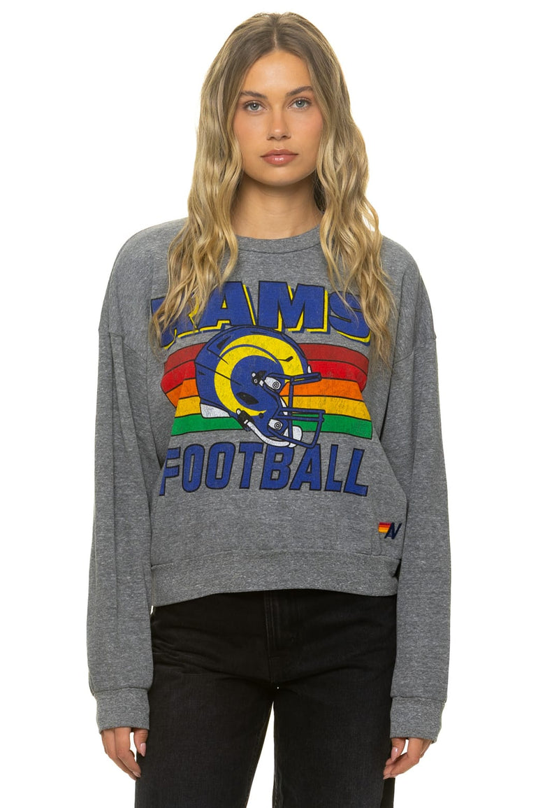 LOS ANGELES RAMS HELMET RELAXED CREW SWEATSHIRT - HEATHER