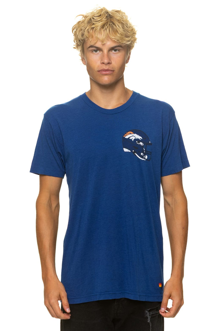 DENVER BRONCOS HELMET CREW TEE SHIRT - ROYAL