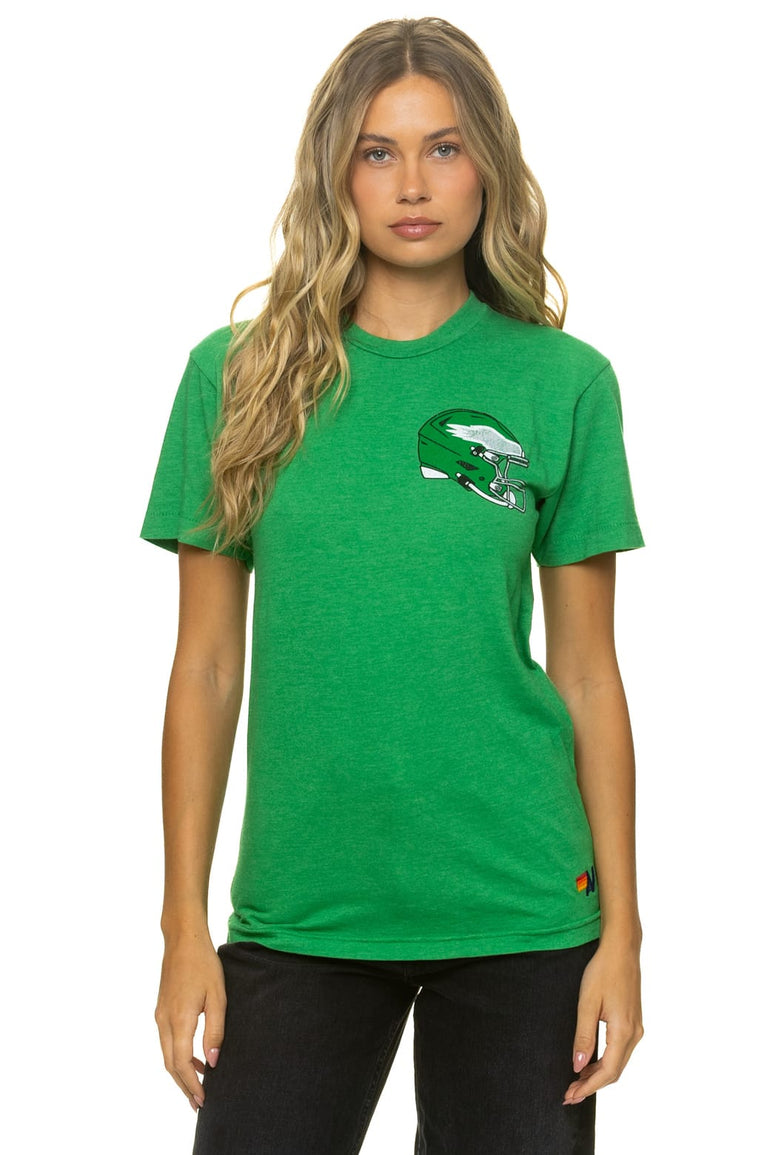 PHILADELPHIA EAGLES HELMET CREW TEE SHIRT - KELLY GREEN