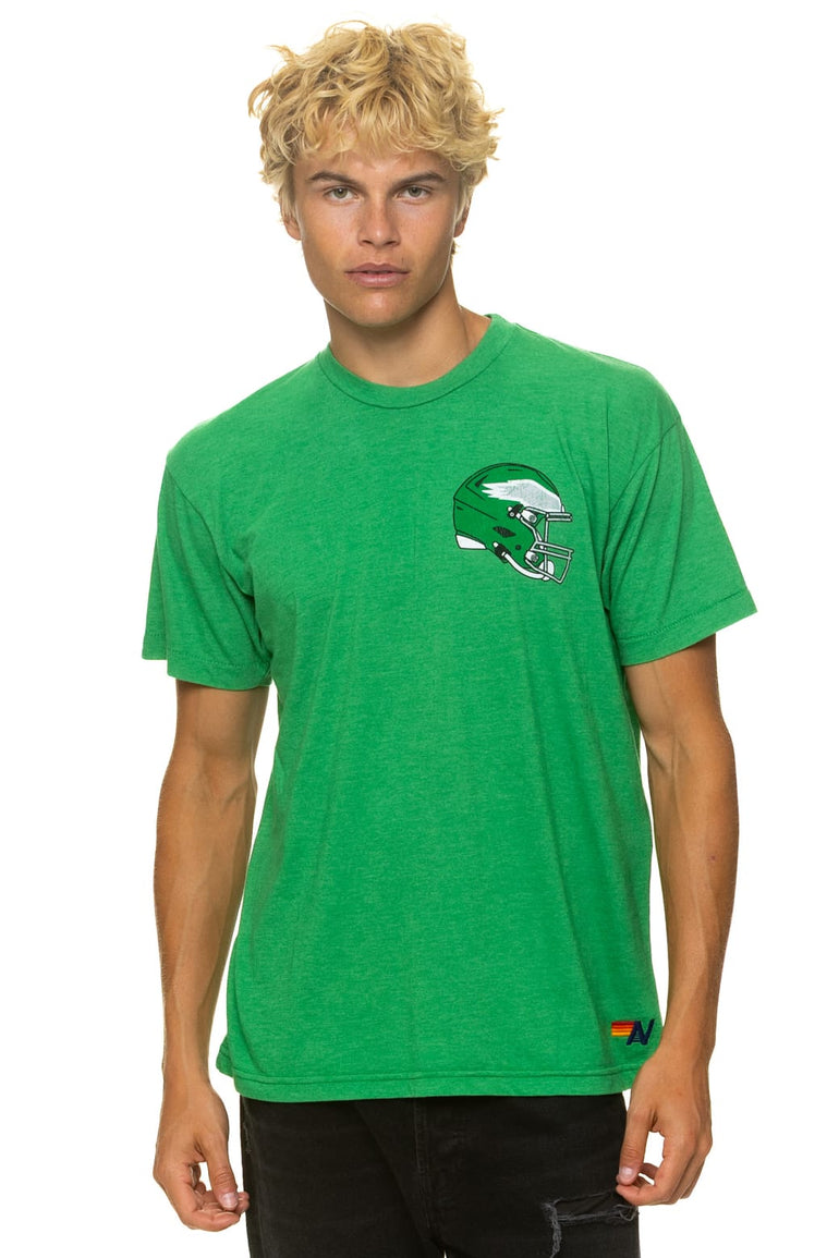 PHILADELPHIA EAGLES HELMET CREW TEE SHIRT - KELLY GREEN