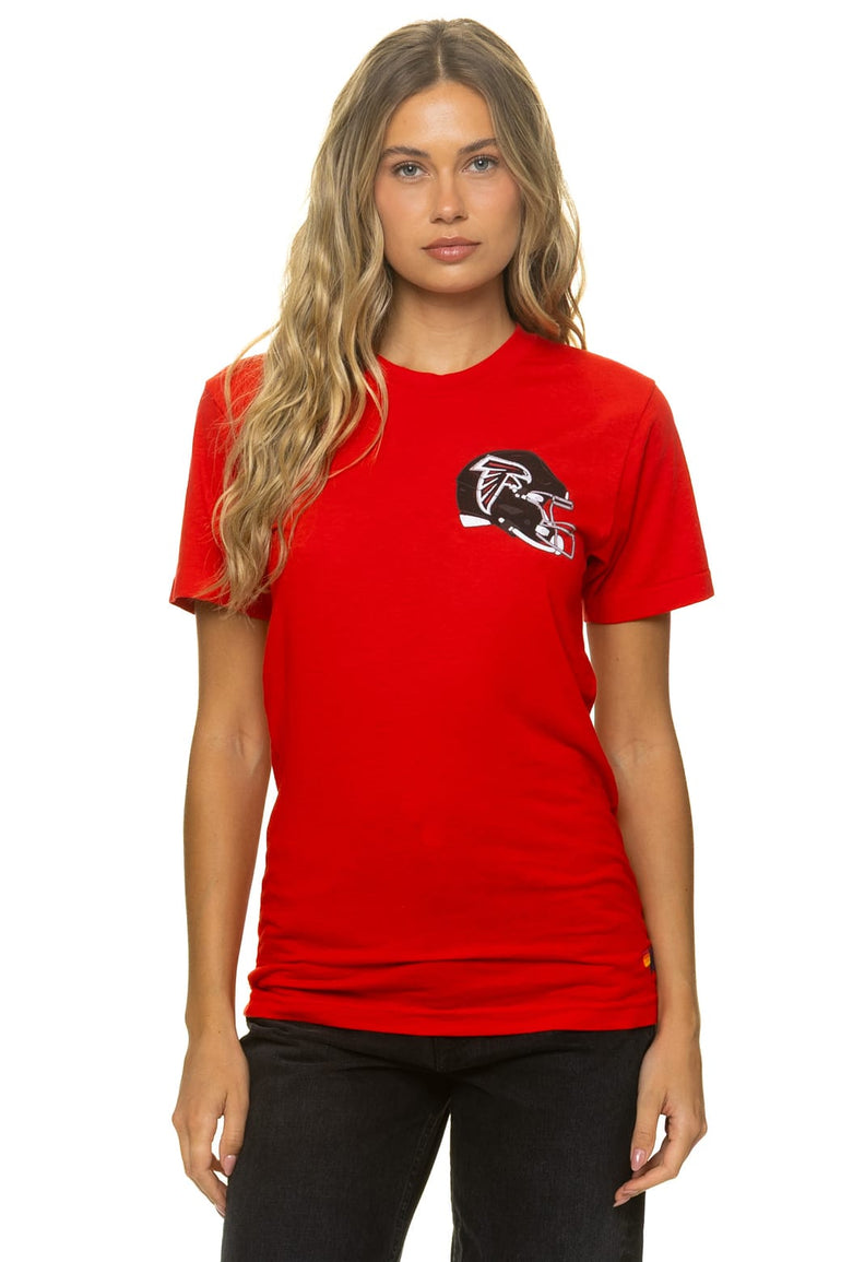ATLANTA FALCONS HELMET CREW TEE SHIRT - RED