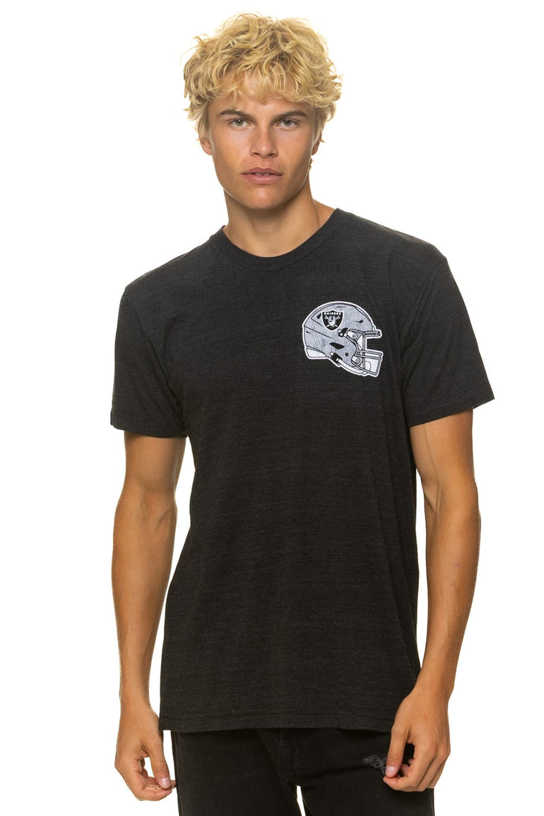 LAS VEGAS RAIDERS HELMET CREW TEE SHIRT - BLACK