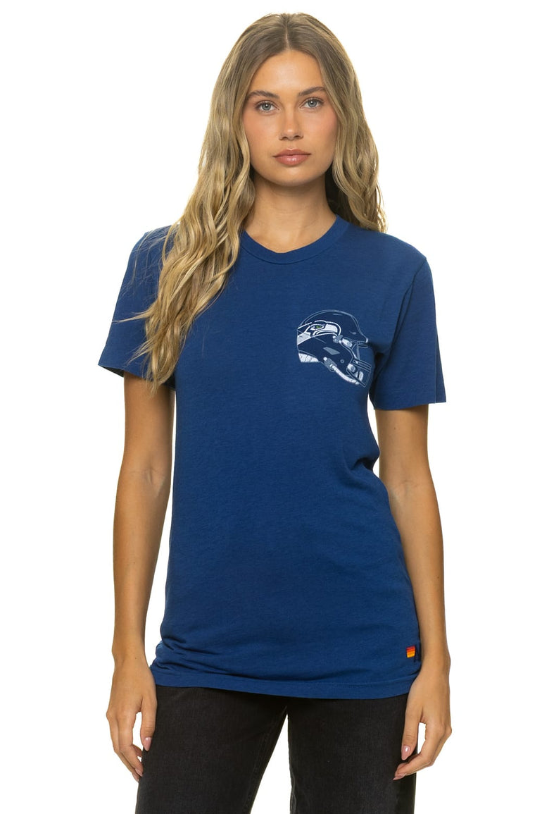 SEATTLE SEAHAWKS HELMET CREW TEE SHIRT - ROYAL