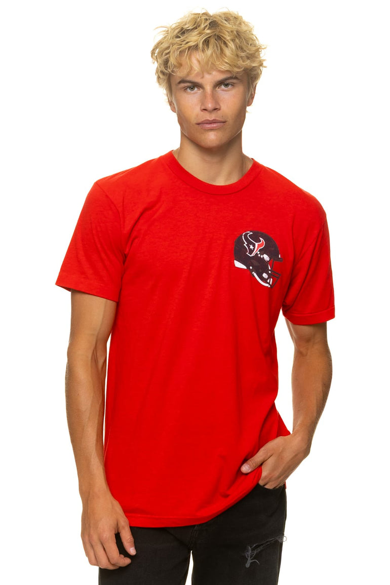 HOUSTON TEXANS HELMET CREW TEE SHIRT - RED