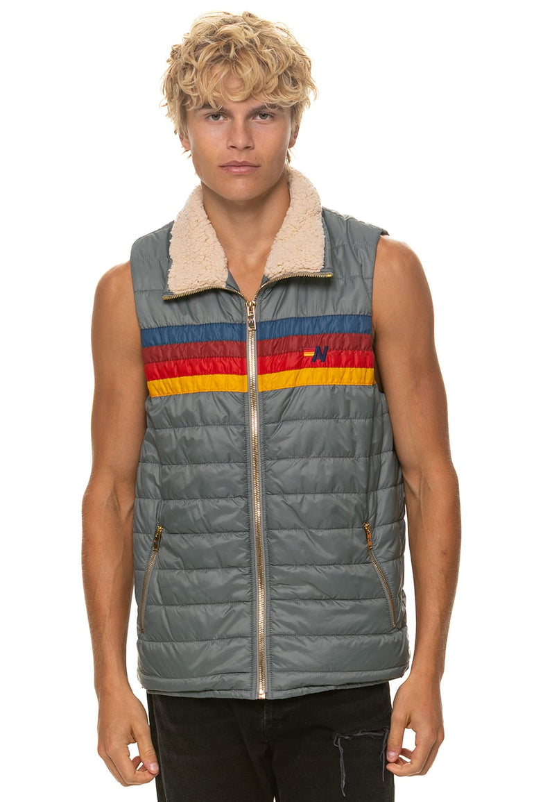 MEN'S 4 STRIPE VEST SHERPA - SEDONA