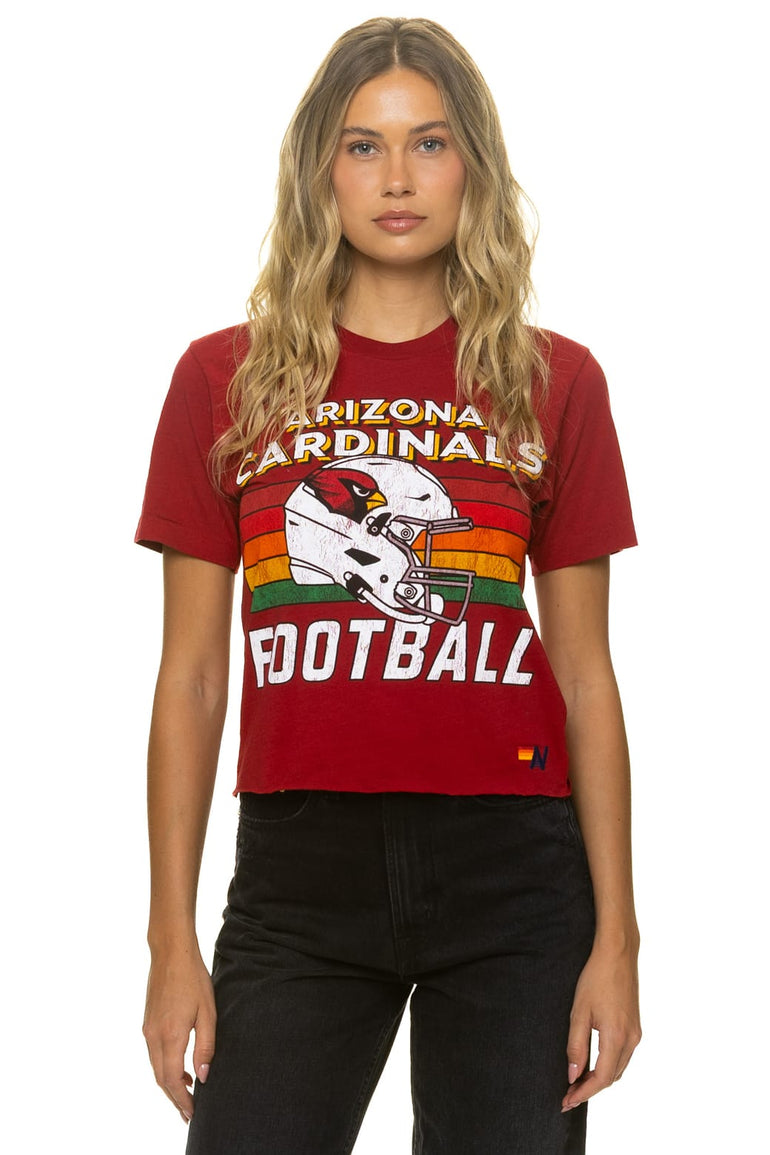 ARIZONA CARDINALS HELMET BOYFRIEND TEE - CRIMSON
