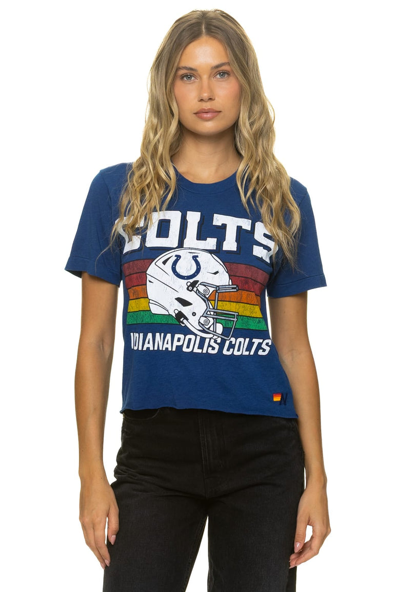 INDIANAPOLIS COLTS HELMET BOYFRIEND TEE - ROYAL