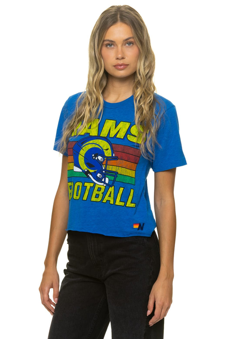LOS ANGELES RAMS HELMET BOYFRIEND TEE - OCEAN