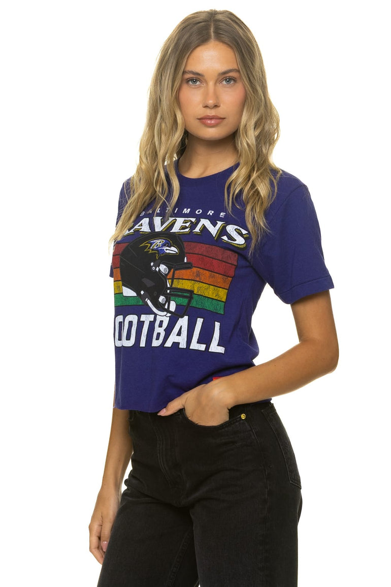 BALTIMORE RAVENS HELMET BOYFRIEND TEE - DEEP PURPLE