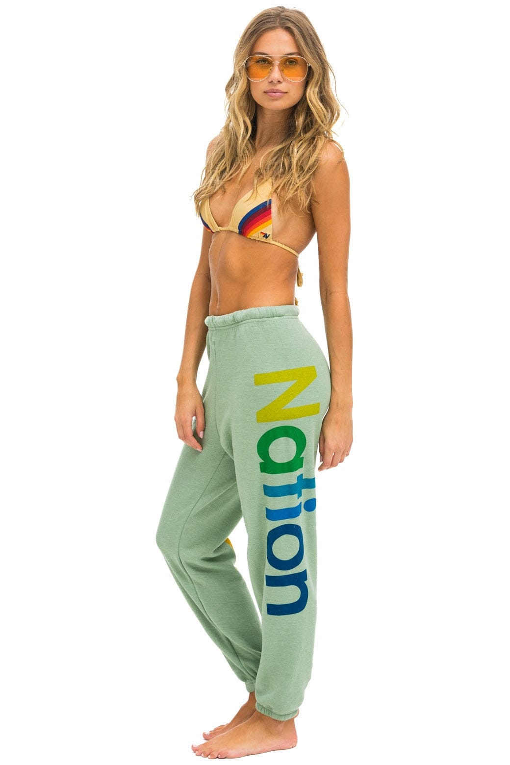 AVIATOR NATION 2 SWEATPANTS - SAGE Women's Sweatpants Aviator Nation
