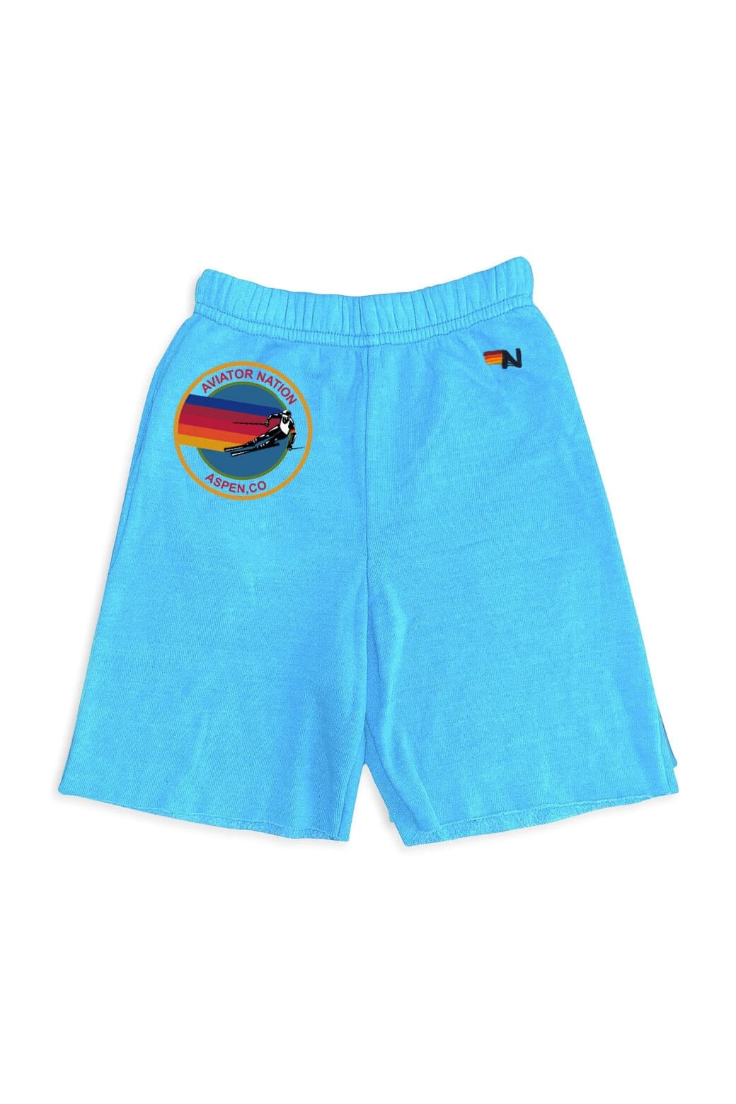 AVIATOR NATION ASPEN KIDS SWEATSHORTS - NEON BLUE Kid's Shorts Aviator Nation