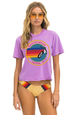 AVIATOR NATION AUSTIN BOYFRIEND TEE - NEON PURPLE Boyfriend Tee Aviator Nation