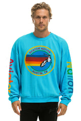 AVIATOR NATION AUSTIN RELAXED CREW SWEATSHIRT - NEON BLUE Sweatshirt Aviator Nation