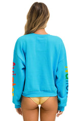 AVIATOR NATION AUSTIN RELAXED CREW SWEATSHIRT - NEON BLUE Sweatshirt Aviator Nation