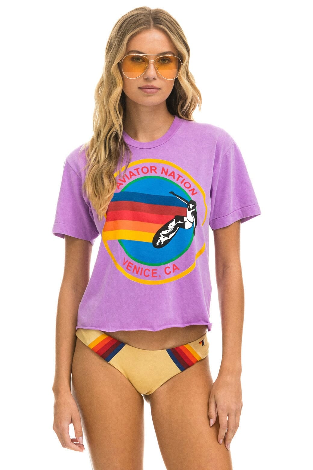 AVIATOR NATION BOYFRIEND TEE - NEON PURPLE Boyfriend Tee Aviator Nation