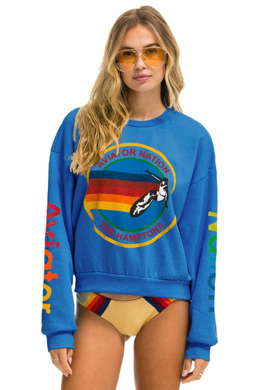 AVIATOR NATION HAMPTONS RELAXED CREW SWEATSHIRT - OCEAN Sweatshirt Aviator Nation