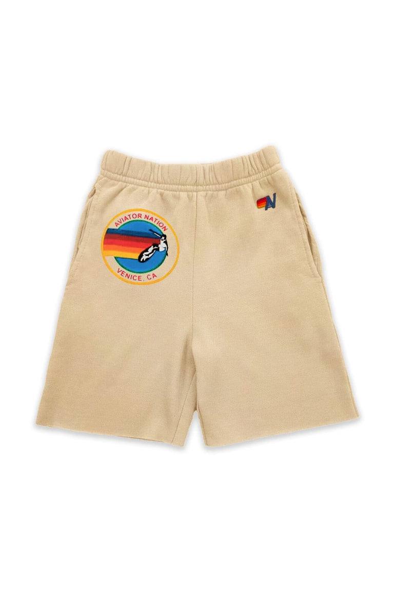 AVIATOR NATION KIDS SWEATSHORTS - SAND Kid's Shorts Aviator Nation