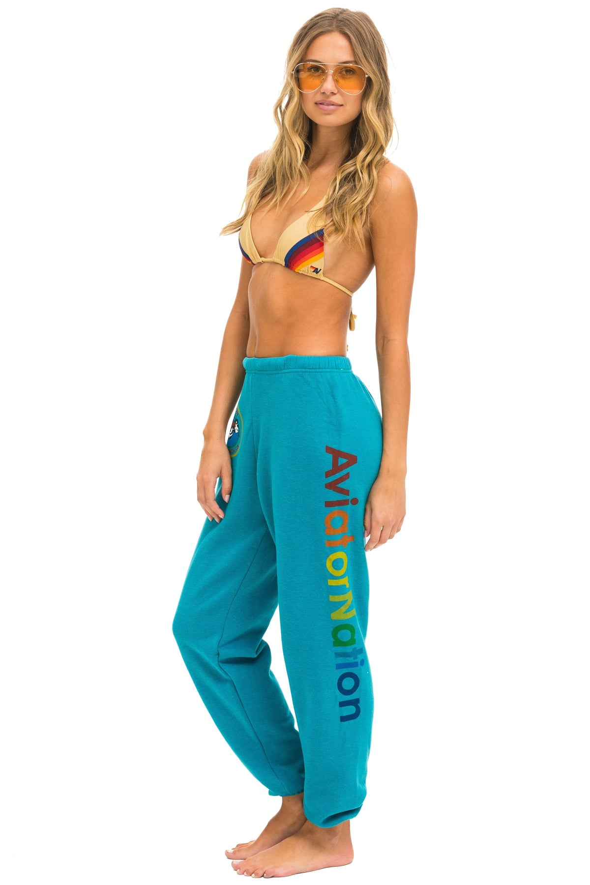 AVIATOR NATION LAGUNA BEACH SWEATPANTS - TEAL Women's Sweatpants Aviator Nation