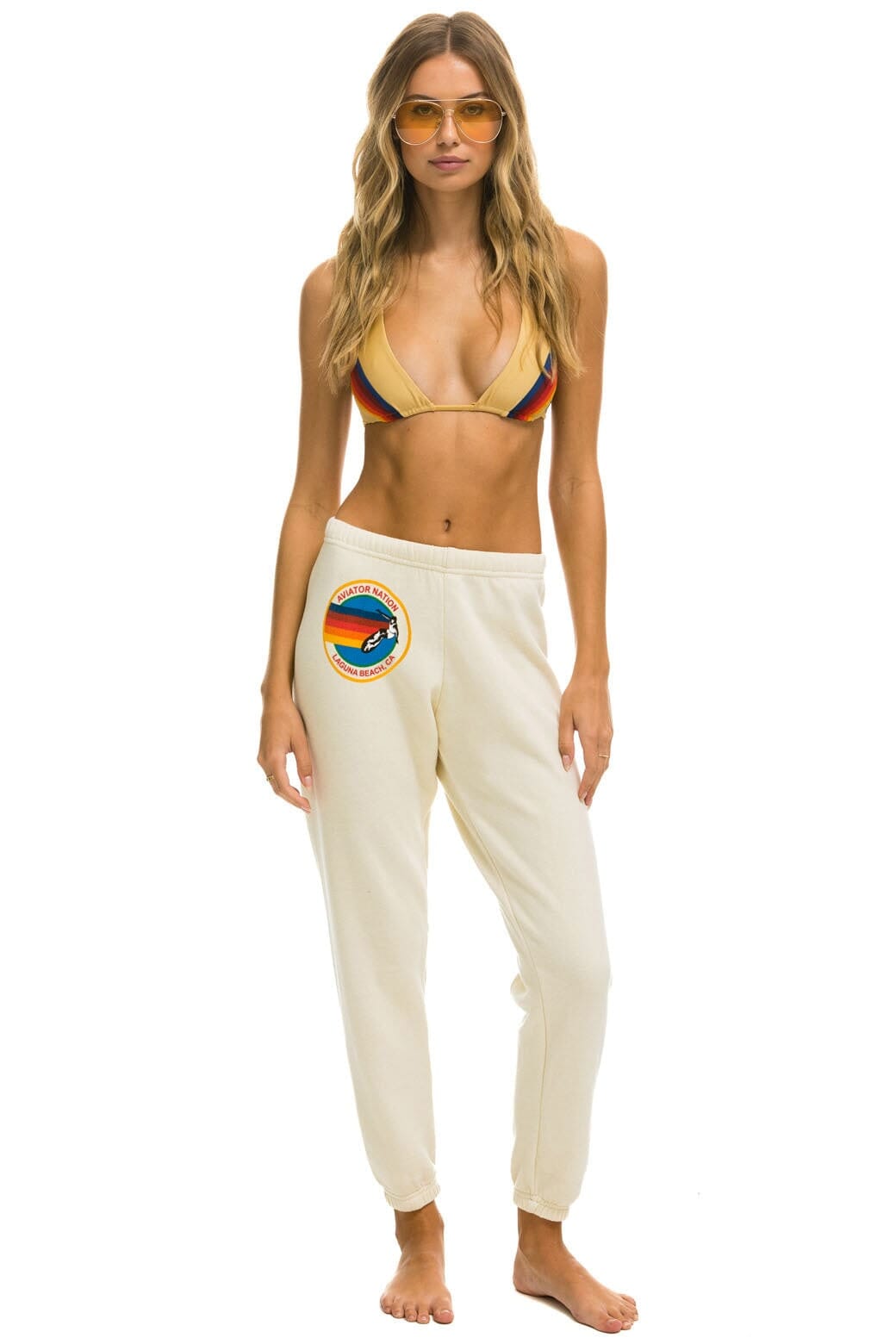 AVIATOR NATION LAGUNA BEACH SWEATPANTS - VINTAGE WHITE Women's Sweatpants Aviator Nation