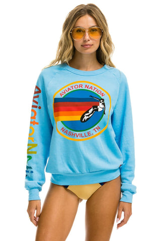 AVIATOR NATION NASHVILLE CREW SWEATSHIRT - SKY Aviator Nation