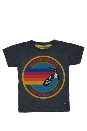 KID'S AVIATOR NATION NEW YORK CITY TEE - CHARCOAL