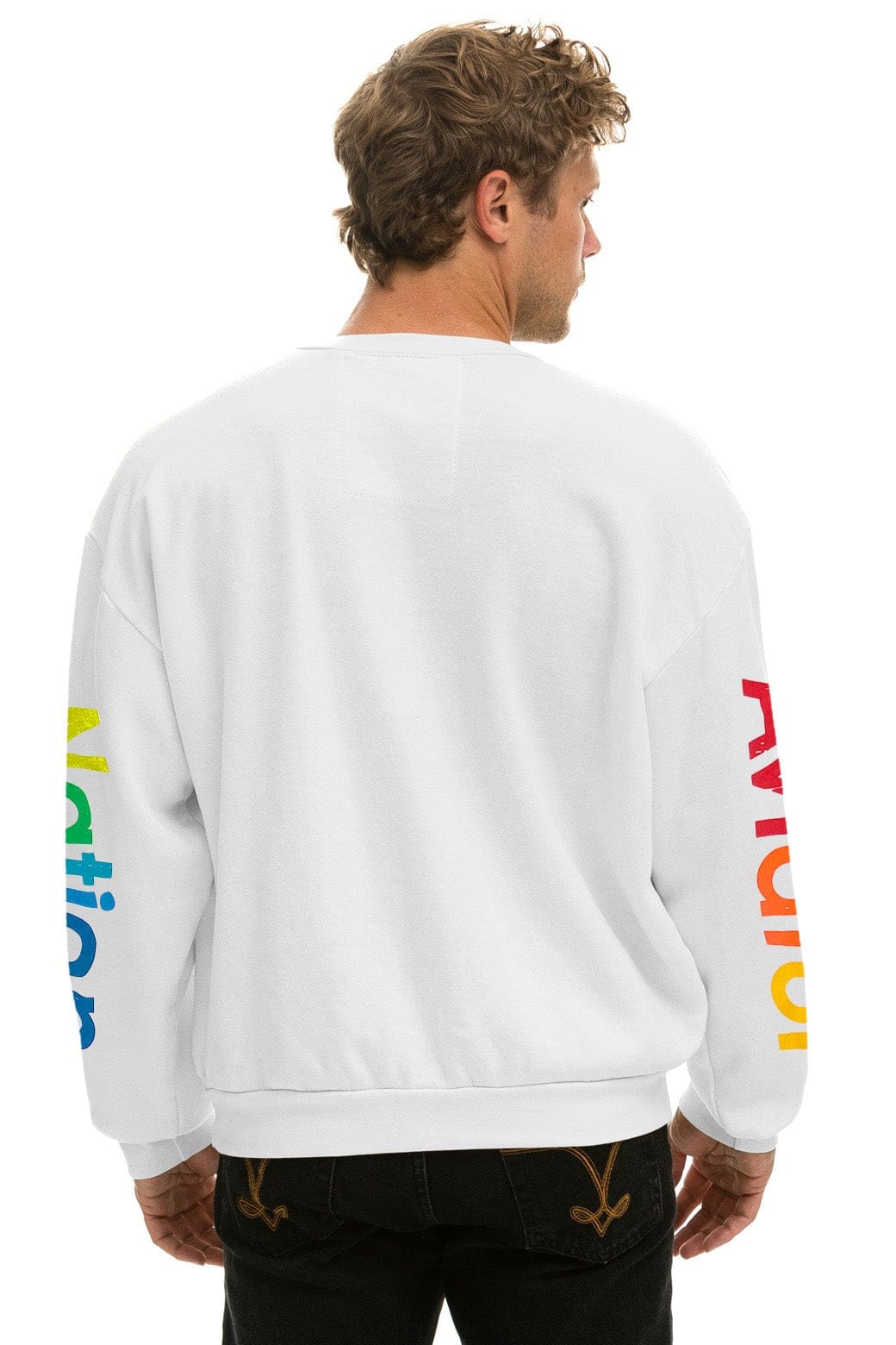 AVIATOR NATION RELAXED CREW SWEATSHIRT - WHITE Sweatshirt Aviator Nation