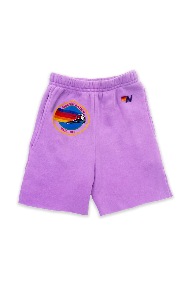 AVIATOR NATION VAIL KIDS SWEATSHORTS - NEON PURPLE Kid's Shorts Aviator Nation