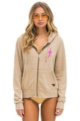 BOLT 2 HOODIE - SAND // NEON PINK Hoodie Aviator Nation