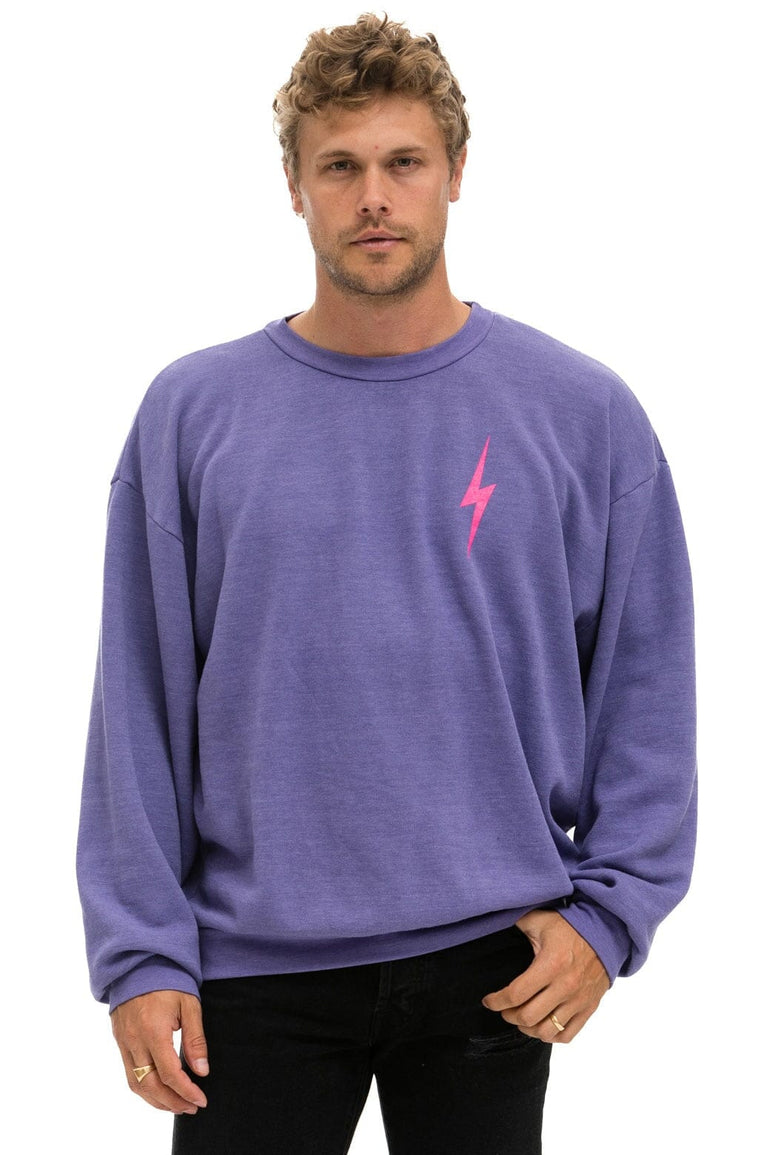 BOLT 2 RELAXED CREW SWEATSHIRT - LAVENDER // NEON PINK Sweatshirt Aviator Nation