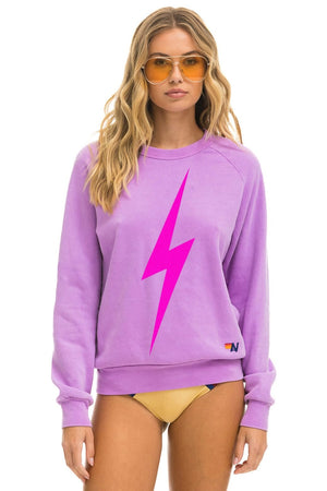 BOLT CREW SWEATSHIRT - NEON PURPLE // NEON PINK