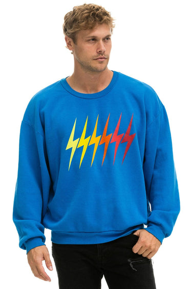 BOLT GRADIENT RELAXED CREW SWEATSHIRT - OCEAN // RAINBOW Sweatshirt Aviator Nation