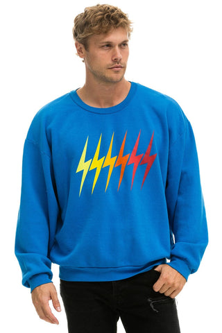 BOLT GRADIENT RELAXED CREW SWEATSHIRT - OCEAN // RAINBOW Sweatshirt Aviator Nation