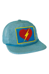 BOLT HEART - VINTAGE CORDUROY MESH TRUCKER HAT HATS Aviator Nation LIGHT BLUE OS