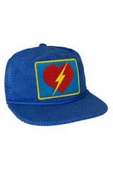 BOLT HEART - VINTAGE CORDUROY MESH TRUCKER HAT HATS Aviator Nation ROYAL OS