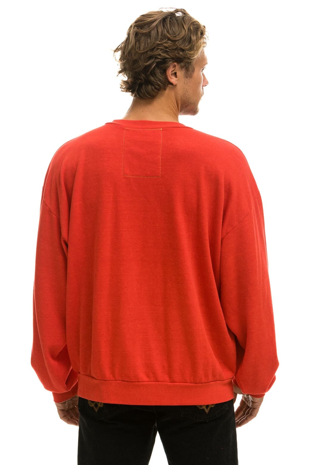BOLT RELAXED CREW SWEATSHIRT - RED // WHITE Sweatshirt Aviator Nation