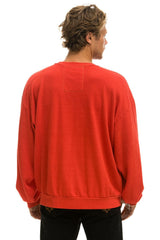 BOLT RELAXED CREW SWEATSHIRT - RED // WHITE Sweatshirt Aviator Nation