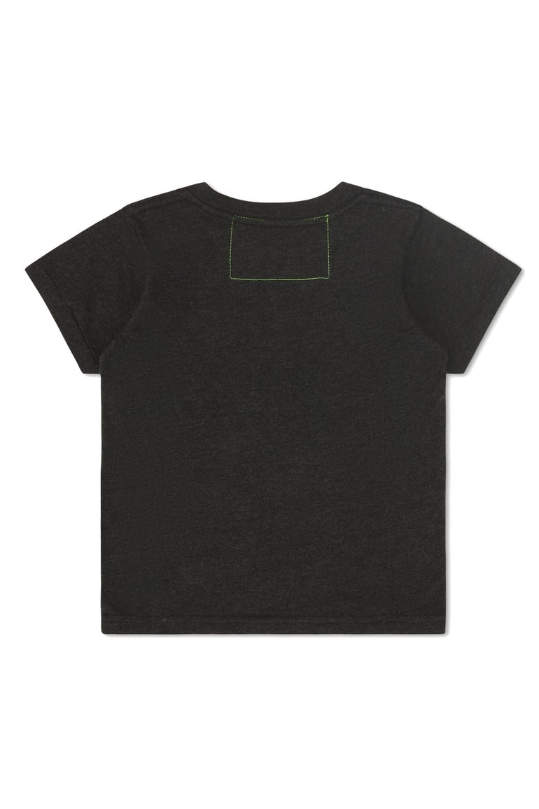 KID'S BOLT TEE - BLACK // NEON PINK