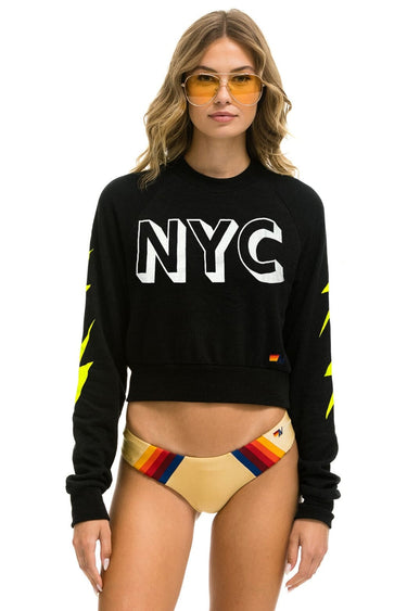GOV BALL 2024 CROPPED CREW SWEATSHIRT - BLACK Aviator Nation