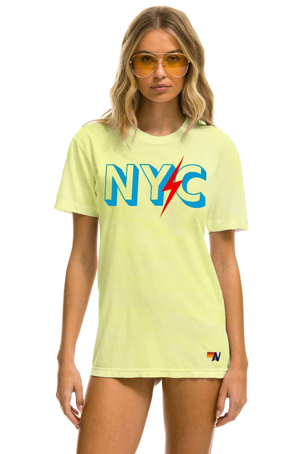 GOV BALL 2024 UNISEX CREW TEE - NEON YELLOW Tees Aviator Nation