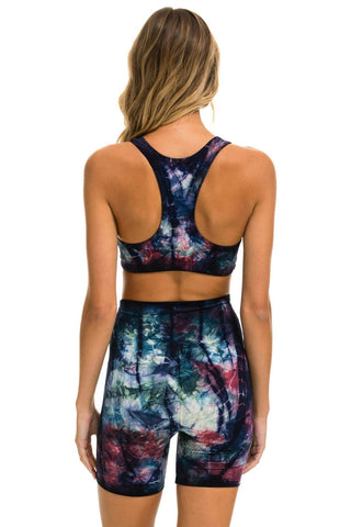 HAND DYED 6 INCH HI-RISE BIKER SHORT - TIE DYE MULTI Women's Active Shorts Aviator Nation