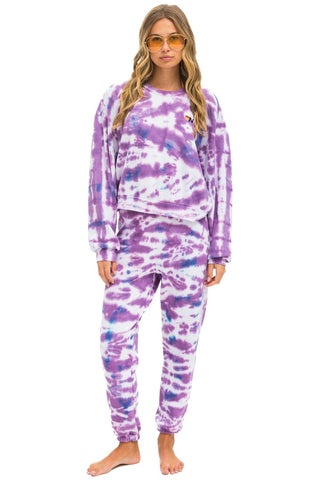 HAND DYED RELAXED CREW SWEATSHIRT - TIE DYE MAGENTA Sweatshirt Aviator Nation