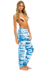 HAND DYED SWEATPANTS - TIE DYE BLUE Women's Sweatpants Aviator Nation