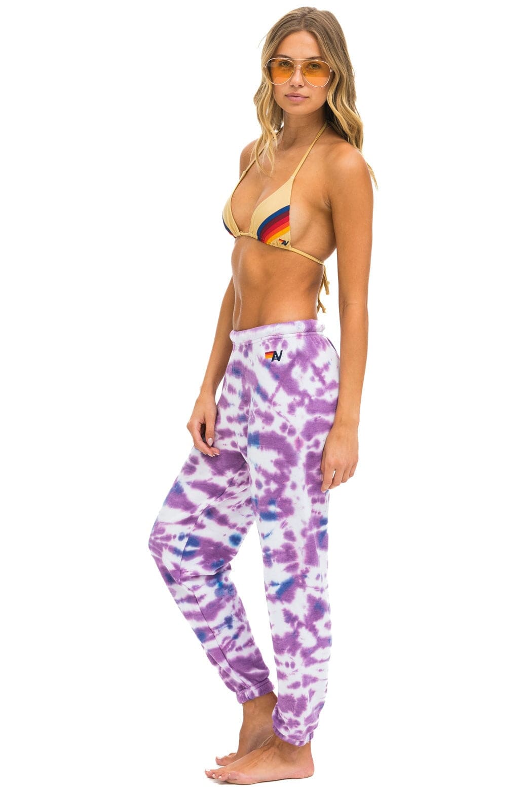 HAND DYED SWEATPANTS - TIE DYE MAGENTA Women's Sweatpants Aviator Nation
