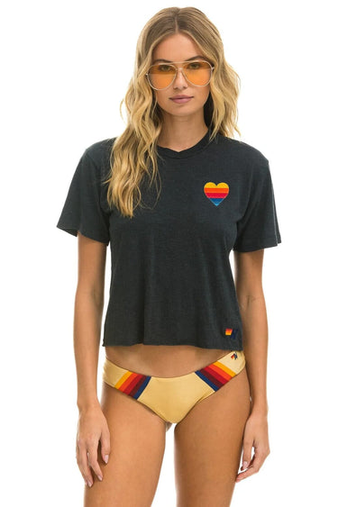 HEART STITCH 5 BOYFRIEND TEE - CHARCOAL Boyfriend Tee Aviator Nation