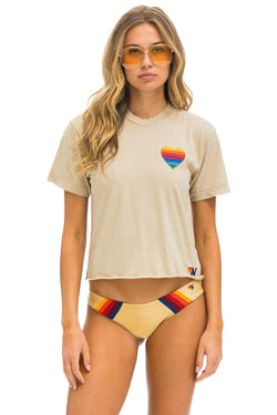 HEART STITCH 5 BOYFRIEND TEE - SAND Boyfriend Tee Aviator Nation