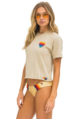 HEART STITCH 5 BOYFRIEND TEE - SAND Boyfriend Tee Aviator Nation