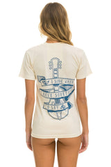 HUNGER GAMES CREW TEE SHIRT - VINTAGE WHITE CREW TEE Aviator Nation
