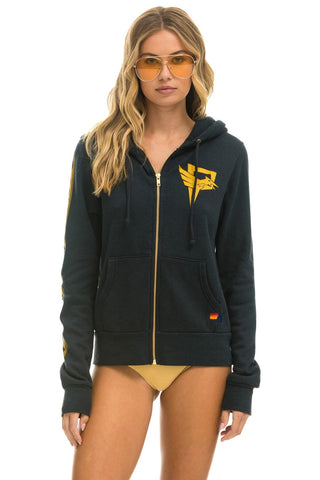 HUNGER GAMES ZIP HOODIE - CHARCOAL Hoodie Aviator Nation