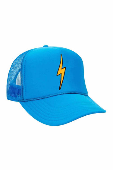 KID'S BOLT VINTAGE TRUCKER HAT Kid's Hat Aviator Nation OS NEON BLUE